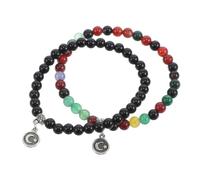 PartyKindom 2 Pièces Bracelet de Prière Agate pour Ramadan Élastique Perles de Prière Musulmanes Style Élégant et Traditionnel Accessoire Spirituel pour Célébrations Islamiques