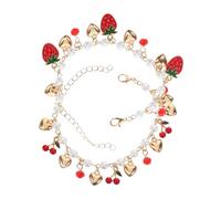PartyKindom 2 Pièces Bracelet Élégant avec Cœur et Fraise pour Femmes Unique pour Port Accessoire Chic et