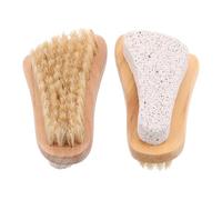 PartyKindom 2 Pièces Brosse en Bois Pieds en Pierre Poils de Sanglier, Effet Massage et Élimination des Callosités pour Soin des Pieds et Nettoyage des Ongles
