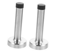 PartyKindom 2 pièces Butée Porte Murale Lot Arrêts de Porte Muraux avec Embout Caoutchouc Bruit Protection Murale Résistante et Design Inox Brossé Usage Intérieur et Extérieur