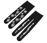 PartyKindom 2 pièces Collants Halloween Garçon Fille Motif Squelette et Toile Daraignée Effrayants pour Fête Cosplay et Mascarade