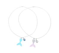 PartyKindom 2 Pièces Collier Sirène Dégradé collier océan collier de sirène pendentif sirène collier d'alchimie marine colliers pendentif larme chaîne de queue en acier inoxydable Plastique