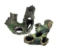 PartyKindom 2 pièces Décoration Aquarium Cachette Poisson Ornement Racine Creuse Durable pour Poissons Crevettes Abri Naturel et Élégant pour Tank Aquatique