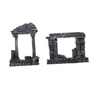 PartyKindom 2 pièces Décoration Aquarium Colonne Marbre Résine Ornement sous Marin Compact et Décor pour Aquarium et Poissons Adapté à Tous Types de Bacs