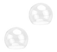 PartyKindom 2 Pièces Dôme Verre Transparent Couvercle Sphère Clair pour Décoration Gâteau Présentoir Fleur Préservée Verre Supérieure pour Fleurs Artificielles et Micro Paysages