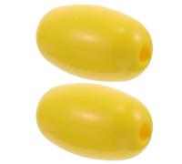 PartyKindom 2 Pièces Flotteur de Pêche en Plastique PP Rond Trou 1/2 | Jaune, Haute Flottabilité et Facile à Repérer, pour Filet de Pêche et Corde, Eaux Douces ou Marines