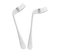 PartyKindom 2 pièces Fourchette Incurvée Inoxydable pour Personnes Âgées Réduit la Tension Du Poignet Ergonomique et Durable Aide à Manger sans Effort Gauche Lot