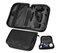 PartyKindom 2 pièces Housse de Rangement Portable pour Glucomètre et Étui Protecteur Oxford Noir Compact et Résistant pour Test Diabétique et Appareil Glycémie