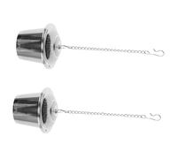 PartyKindom 2 pièces Infuseur à Thé Acier Inoxydable Passoire Boule avec Chaîne Longue et Couvercle Filtre Thé Vrac pour Infusion Précise et Épices Lot de Forme Moderne et Facile à Utiliser