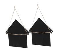 PartyKindom 2 Pièces Lot de Petits Tableaux à Craie Suspendus Forme de Maison Tableau Décoratif Effaçable pour Messages et Notes Ardoise pour Décoration et