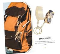 PartyKindom 2 pièces Mini Peigne Porte Clés Acétate avec Dents Larges Peigne de Voyage Portable pour Cheveux Bouclés et Mouillés Accessoire Compact pour Organiser Clés et Couleur Aléatoire