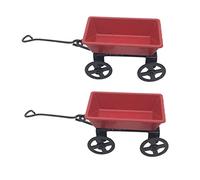 PartyKindom 2 pièces Miniature Fairy Garden Cart Ornament Mini Dollhouse Furniture Accessories for Micro Landscape and Desktop Decoration