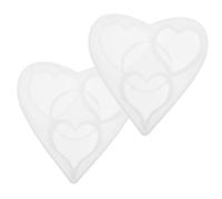 PartyKindom 2 Pièces Moules Silicone Forme de Cœur Cavités Résistants Chaleur Démoulage Facile pour Résine Époxy et DIY Saint Valentin et Fête des Mères