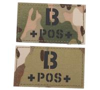PartyKindom 2 pièces Patch Camouflage Réfléchissant B Positif Écussons pour Uniformes Militaires et Sacs Identification Urgence Autocollants Double Face