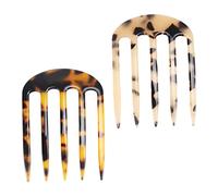 PartyKindom 2 pièces Peigne à Chignon U Acétate Lot de Épingle à Cheveux Antidérapante et Filles Écaille Écaille