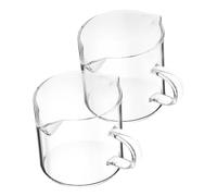 PartyKindom 2 pièces Pichet à Lait Verre Compact pour Café Espresso et Sauce Tasse Mini Double Bec pour Mousse