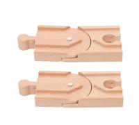 PartyKindom 2 Pièces Piste de Train Bois pour Garçon Fille Lot de Accessoires DIY pour Train Compatible Construction de Circuits Amusants Éducatif pour Garçons et Filles