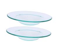 PartyKindom 2 Pièces Plat en Verre Transparent 11, 5cm pour Chauffe-Cire