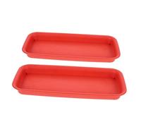 PartyKindom 2 Pièces Plateau à Fleurs Rectangulaire Résine de Saucisses pour Pots de Fleurs Support pour Arrosage Intérieur Extérieur pour Éviter Déversements Faciliter