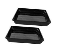 PartyKindom 2 Pièces Plateau De Pot De Fleur Plantes Soucoupe De Pot De Planteur Bac à Fleurs en Plastique Bac à Eau Rectangulaire Petits Plateaux D'égouttement en Plastique Noir PP