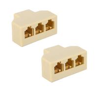 PartyKindom 2 pièces Répartiteur Téléphonique Voies Doubleur Prise Téléphone Fixe Adaptateur Femelle à Femelle pour Ligne Téléphonique Terrestre Distribution Simultanée sans Confidentialité