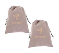 PartyKindom 2 pièces Sac de Rangement pour Sèche Cheveux Tissu avec Cordon de Serrage Sac Portable Multifonction pour Voyage et Usage Domestique Réutilisable et à Humidité