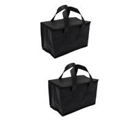 PartyKindom 2 Pièces Sacs isolants à Lunch Poche Cool Sacoche Rangement Sacoche de Rangement d'épicerie Sacs pour Faire Les Courses Tissu Non tissé Black