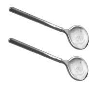 PartyKindom 2 pièces Spatules Cosmétiques Lot pour Application de Crèmes et Masques Mini Cuillères Réutilisables Pratiques pour Soins Peau et Maquillage Zinc