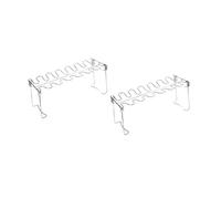 PartyKindom 2 pièces Support Barbecue INOX pour Cuisses et de Poulet Rack de Cuisson Portable Acier Inoxydable pour Grillades Extérieur Jardin Pique et Camping