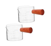 PartyKindom 2 pièces Tasses à Mesurer Verre avec Poignée Double Bec Verseur Graduation Claire pour Café et Lait Nettoyage Facile Lot de pour Usage Domestique