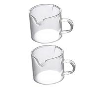 PartyKindom 2 pièces Verre Double Bec Verseur Lot de Tasses Transparentes pour Café et Lait Verre Borosilicate pour Boissons Chaudes et Préparation Mousse Lait