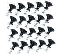 PartyKindom 20 ensembles Boutons de Tiroir Brossé pour Armoire et Meuble Poignées de Porte Champignon Inoxydable Noir Durable et Élégant