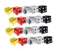 PartyKindom 20 pièces Ballons Aluminium Dés Décor Jeu Soirée Fête Thème Or Gris Noir Blanc Rouge