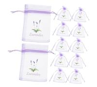 PartyKindom 20pièces Lot De Maille Organza Lavande Petits Sachets Avec Cordon Poches Spacieuses Pour Sachets Parfumés Trousse Multifonction Pour Rangements Et Parfum Armoire