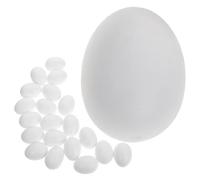 PartyKindom 20pièces Lot de Œufs Artificiels Blancs Plastique pour Pigeons Et Perroquets Faux Œufs Pleins Et Résistants