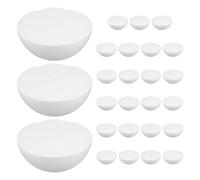 PartyKindom 24 Boules Hémisphères en Mousse Blanche 9,5 Cm pour Artisanat, Surface Lisse, Facile à Coller, Pack de 24 Pièces, Décoration et Modèles Solaires