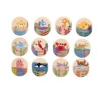 PartyKindom 24 Pièces Jeu de Mémoire Bois Animaux Éducatif pour Garçon Fille Développe Concentration Compétences Cognitives des Cartes Association Amusantes pour Tout Petits et Préscolaires