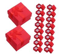 PartyKindom 24 pièces Lot de Boîtes à Bijoux Carton Petites avec Nœud Boîte Élégante pour Bagues Colliers Bracelets Boucles Oreilles Protection Délicate pour Cérémonie de