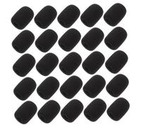 PartyKindom 25 pièces Housse Microphone Mousse Vent Protège Micro Clip Noir pour Enregistrement Scène et Bureau