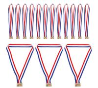 PartyKindom 25 Pièces Ruban de Récompense en Polyester aux Trois Couleurs Rouge Blanc Bleu pour Suspendre Médailles, Lanière Sécurisée et Facile à Porter pour Jeux de Fête et Récompenses