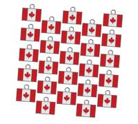 PartyKindom 25pièces Pendentif Drapeau Canada Breloque Pour Loisirs Créatifs Porte-clés Décoration Sac à Main Cadeau Fête Canada Breloque Drapeau National
