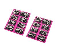 PartyKindom 2ensembles Jeu De Puzzle Fil Acier Inoxydable Anneaux à Déverrouiller Et Casse-têtes De Réflexion Éducatif pour Garçon Fille Et