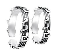 PartyKindom 2pièces Bagues Ouvertes Ajustables Motif Note De Musique Pour Femmes Et Hommes Bijoux Résistants Pour Célébrations Romantiques