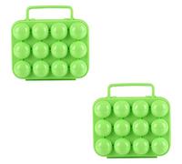 PartyKindom 2pièces Boîte à Œufs Portable Œufs Avec Poignée Et Couvercle Pour Camping Et Cuisine Vert