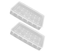 PartyKindom 2pièces Boîte De Rangement à Œufs Transparent Avec Compartiments Pour Réfrigérateur Organisateur Pratique De Stockage Œufs
