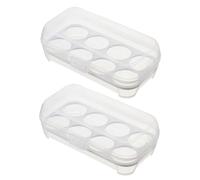 PartyKindom 2pièces Boîte Rangement Œufs Cases Pour Réfrigérateur Lot De Plateau De Conservation Protecteur Plastique Facile à Nettoyer Économie Espace Pour Cuisine Organisée