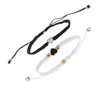 PartyKindom 2pièces Bracelets Réglables Pour Couples Bracelets Corde Tressée Pour Amoureux Et Amitié Design Élégant Et Avec Motif Cœur