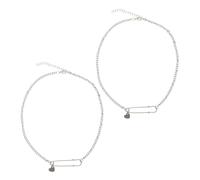 PartyKindom 2Pièces Collier Pendentif Trombone Créatif pour Femmes Chaîne Délicate Accessoire Unique et Artistique pour Style et