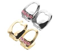 PartyKindom 2pièces Cœur Accessoires Pour Capuchons Dentaires Et Design Unique Forme De Cœur Pour Style Extravagant