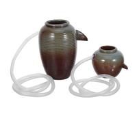 PartyKindom 2pièces Intérieur Céramique avec Cascade Pot Terre Cuite pour Maison Bureau Table Patio Jardin Cour